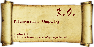 Klementis Ompoly névjegykártya